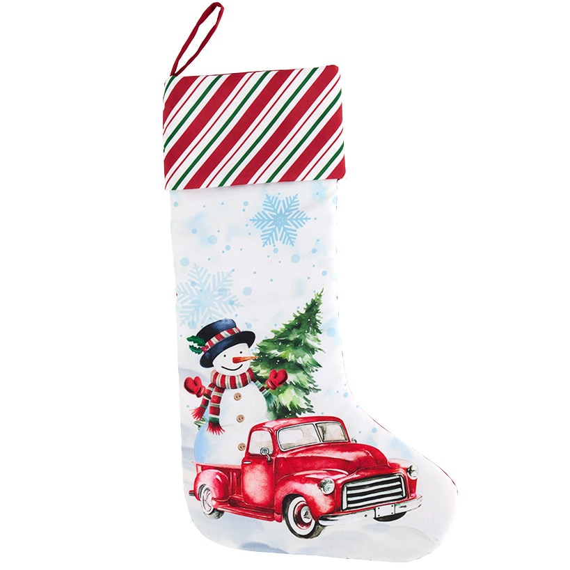 Classic Holiday Christmas Tree or Snowman Truck Stocking