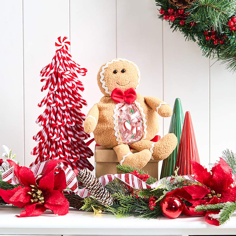 Plush Holiday Candy Treat Bag - Snowman or Gingerbread Man#select-character_gingerbread