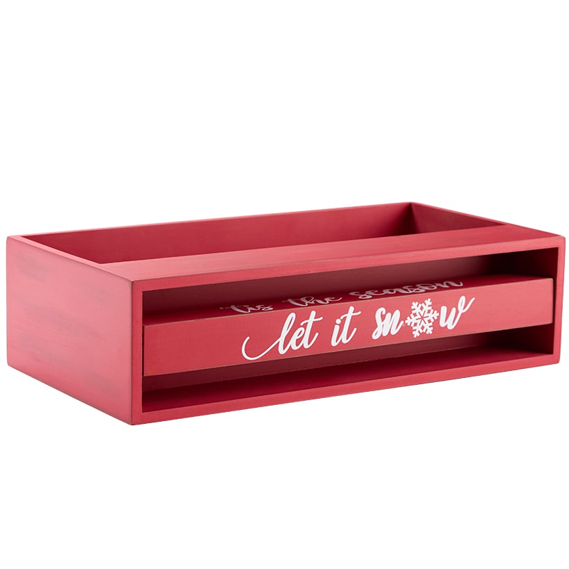 Holiday Bathroom Countertop Storage Tray With Rotating Phrases