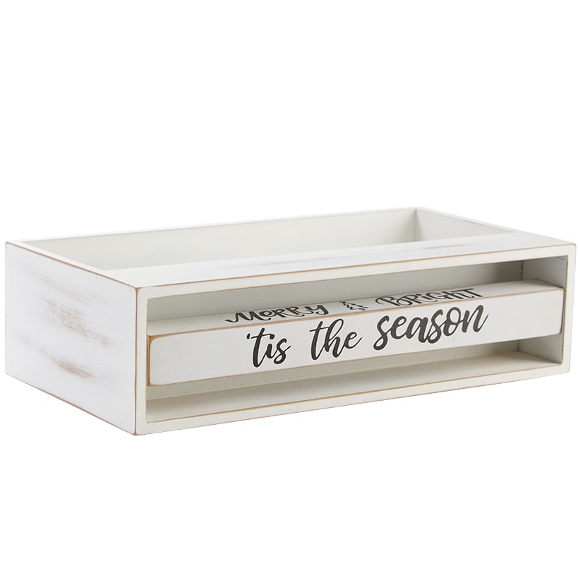 Holiday Bathroom Countertop Storage Tray With Rotating Phrases