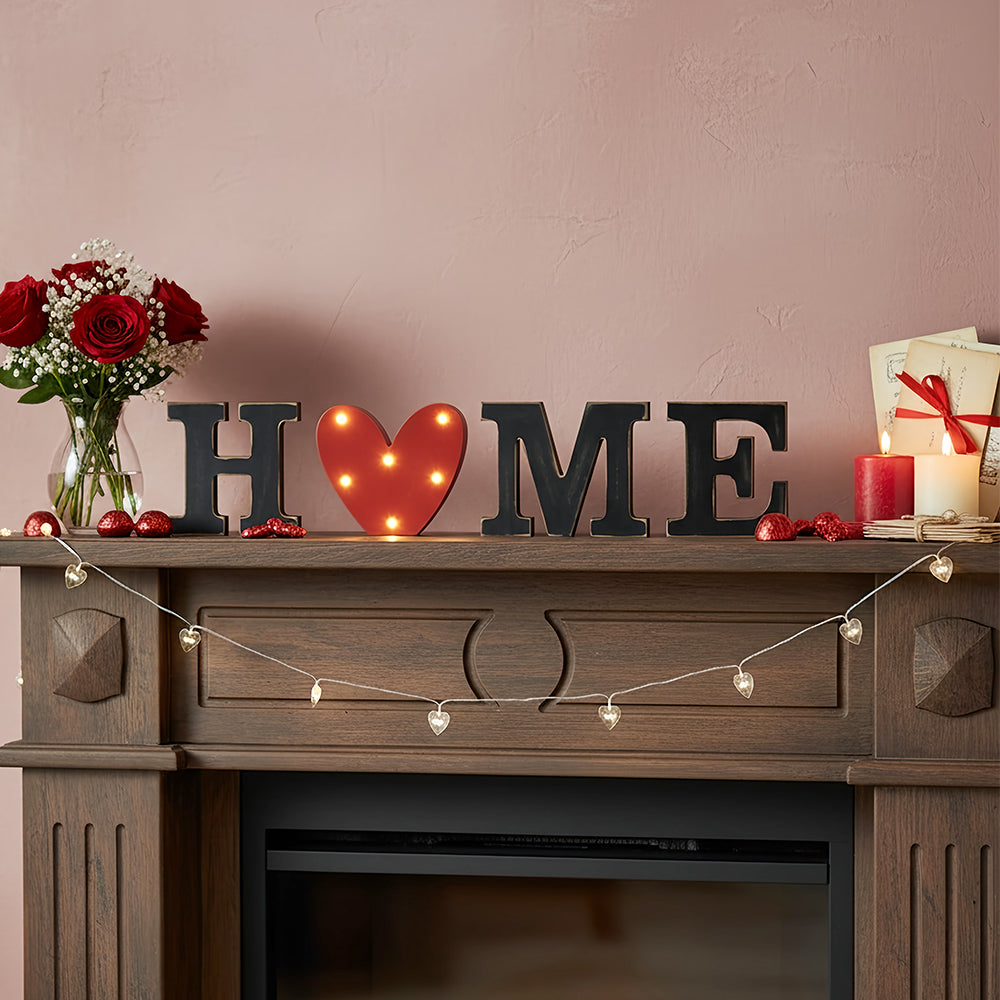 Home Sign with Lighted Heart or Set of 4 Icons