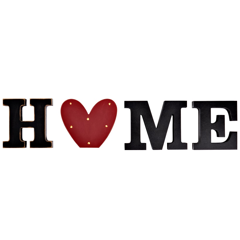 Home Sign with Lighted Heart or Set of 4 Icons