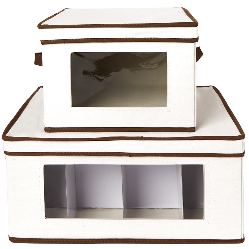 Honey Can Do Clear-Window Storage Boxes - for Dishware or Closet