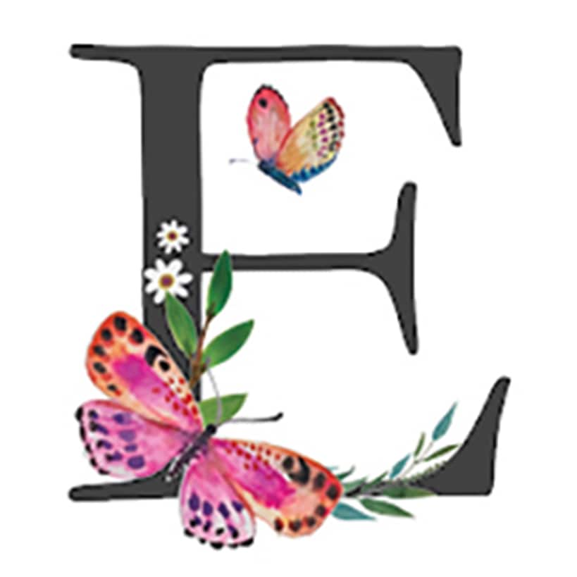 Initial Floral Butterfly Jewelry Cases