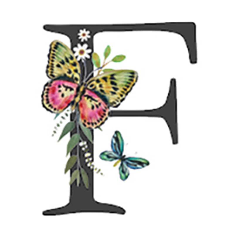 Initial Floral Butterfly Jewelry Cases