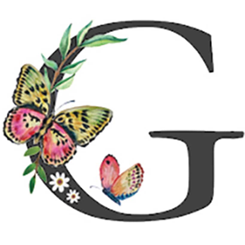 Initial Floral Butterfly Jewelry Cases