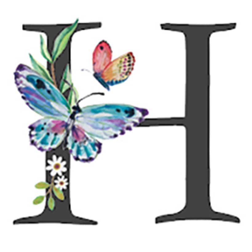 Initial Floral Butterfly Jewelry Cases