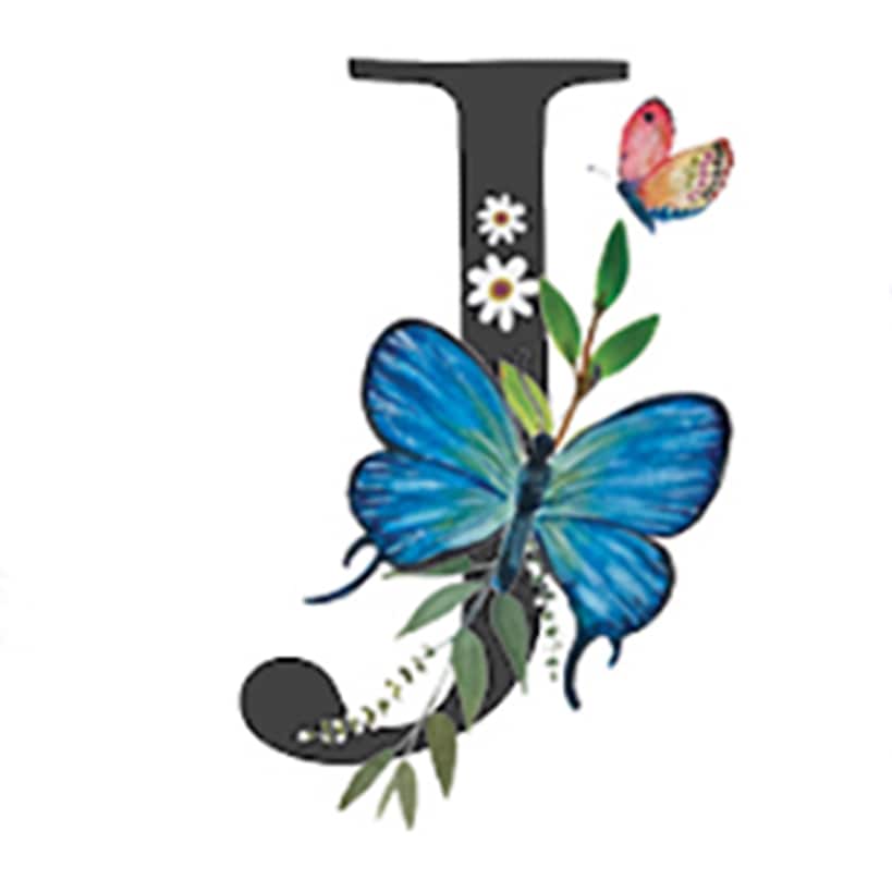 Initial Floral Butterfly Jewelry Cases