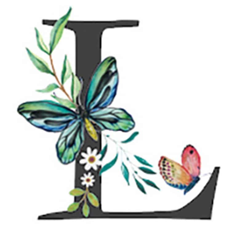 Initial Floral Butterfly Jewelry Cases