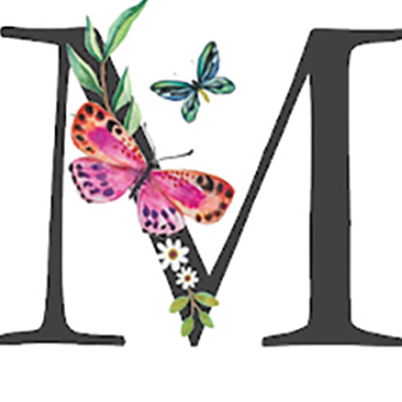 Initial Floral Butterfly Jewelry Cases