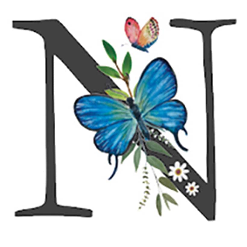 Initial Floral Butterfly Jewelry Cases