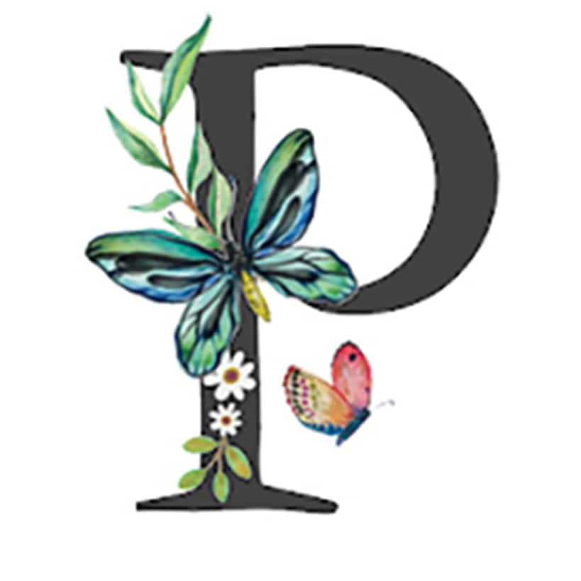 Initial Floral Butterfly Jewelry Cases
