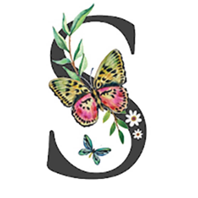 Initial Floral Butterfly Jewelry Cases