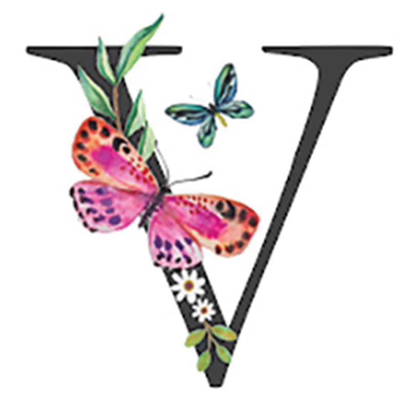 Initial Floral Butterfly Jewelry Cases