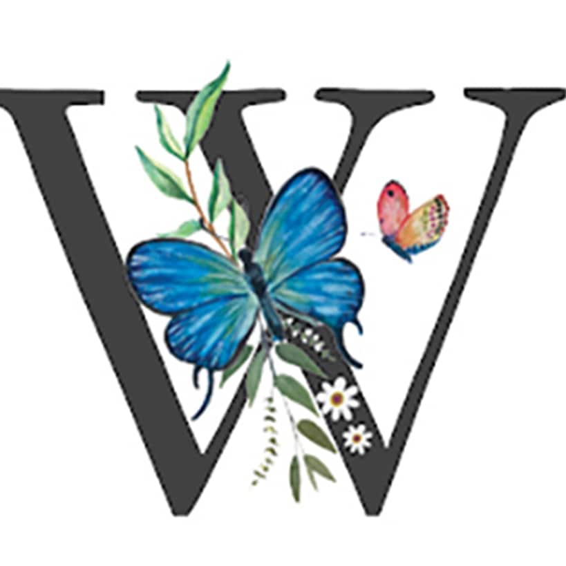 Initial Floral Butterfly Jewelry Cases