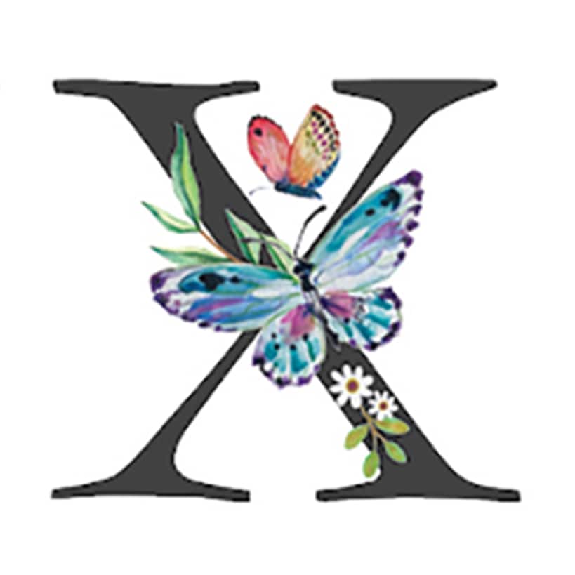 Initial Floral Butterfly Jewelry Cases