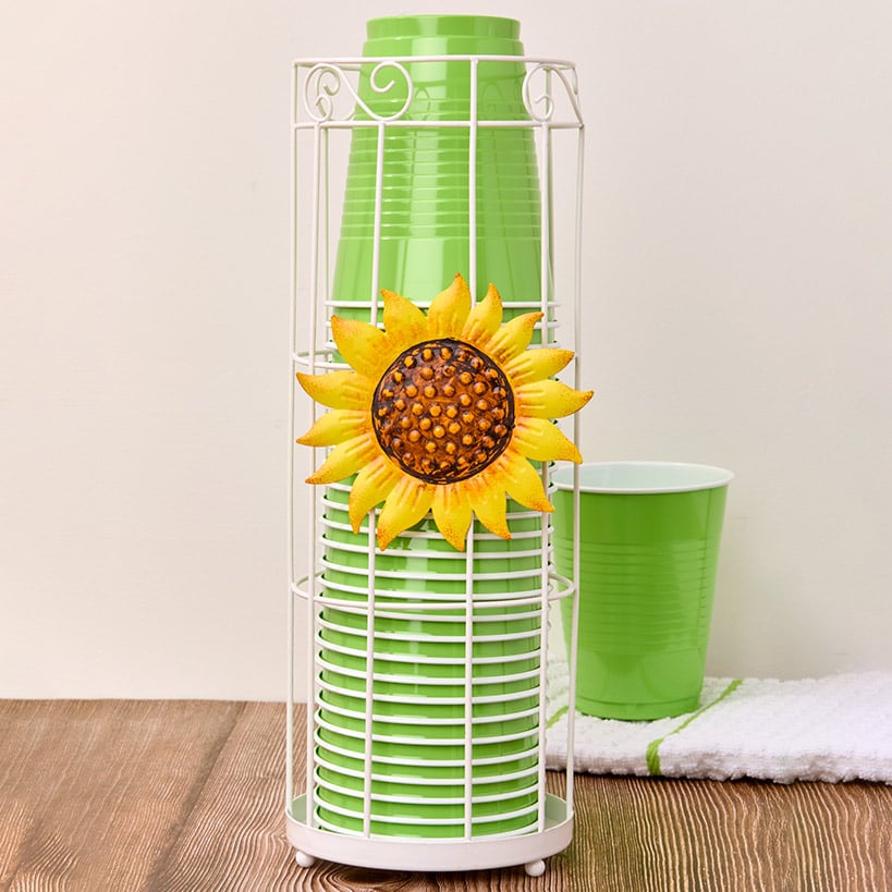 Decorative Plastic Cup Holder with Interchangeable Icons