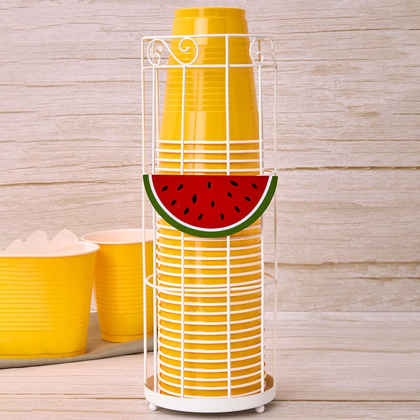 Decorative Plastic Cup Holder with Interchangeable Icons