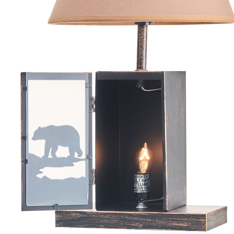 Woodland Animal Silhouette Tabletop Lamp - Bear, Moose, or Wolf