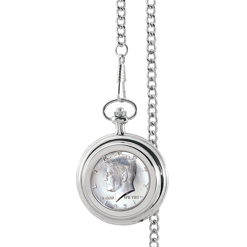 Personalized JFK Half-Dollar Coin Pocket Watch