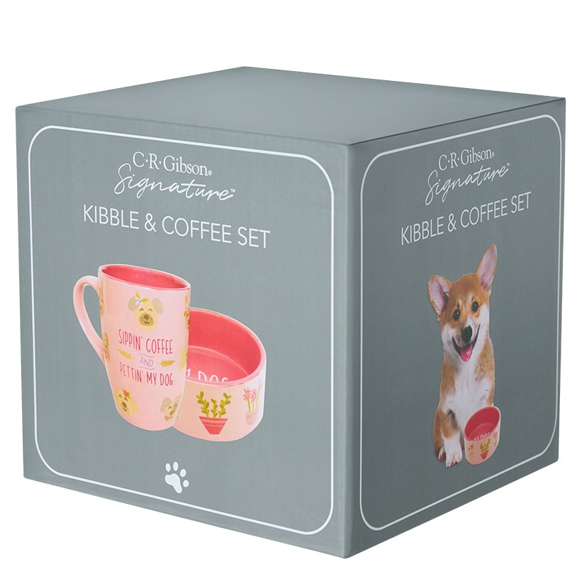 Pet Lover Dog Bowl and Coffee Mug Matching Gift Set