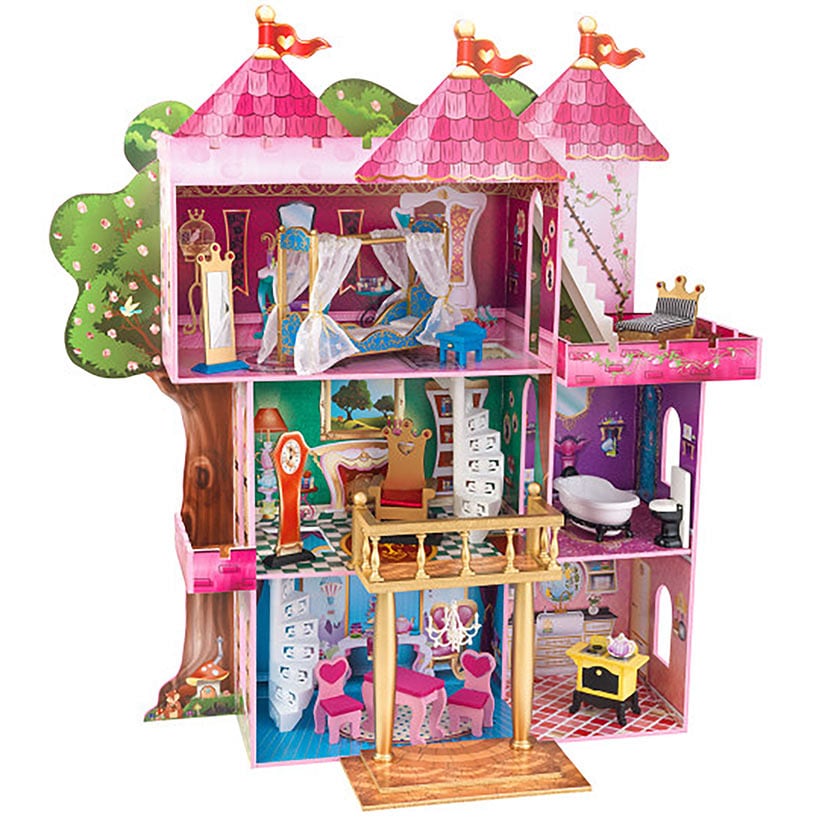 Kidkraft® Storybook Mansion - Fairytale Dollhouse with 14 Furniture Pieces