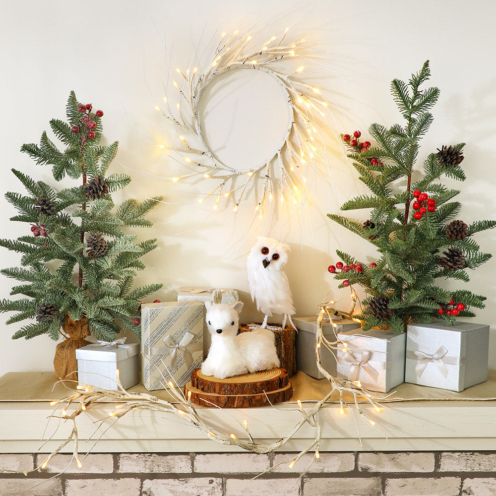 Winter Woodland Decor - Owl or Deer Figurine