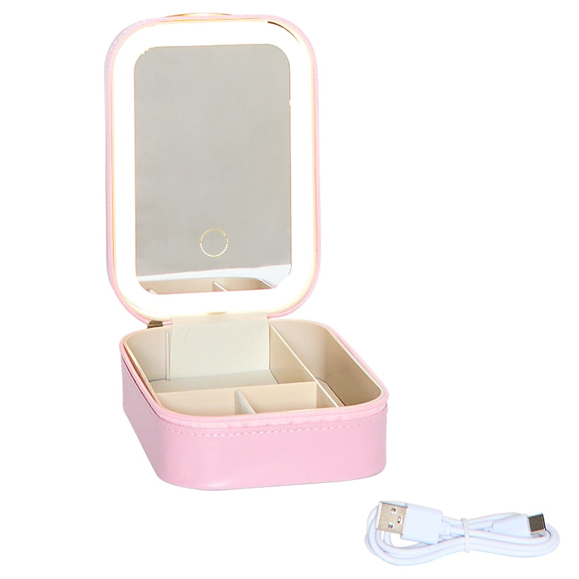 Travel Cosmetic and Makeup Case with LED Mirror