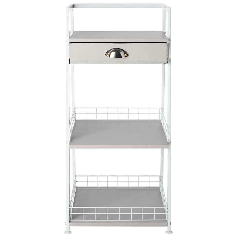 Freestanding Ladder Shelf with Drawer - 3 Shelves - 31"H