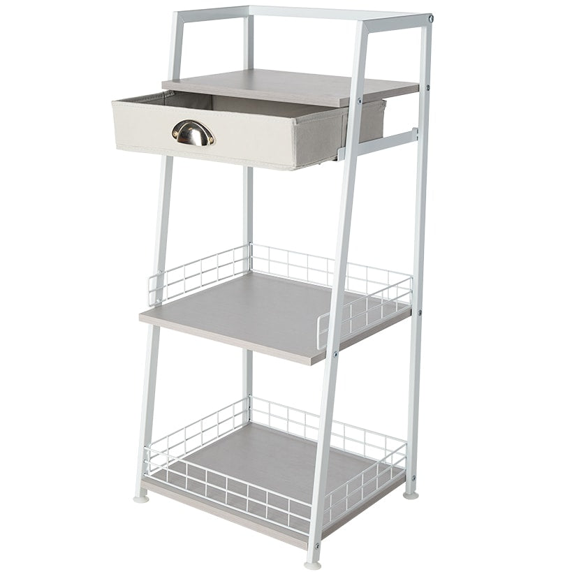 Freestanding Ladder Shelf with Drawer - 3 Shelves - 31"H