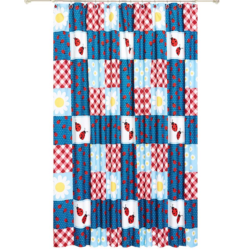 Ladybug Shower Curtain, Bath Rug, Hand Towels, Valance, or Hooks