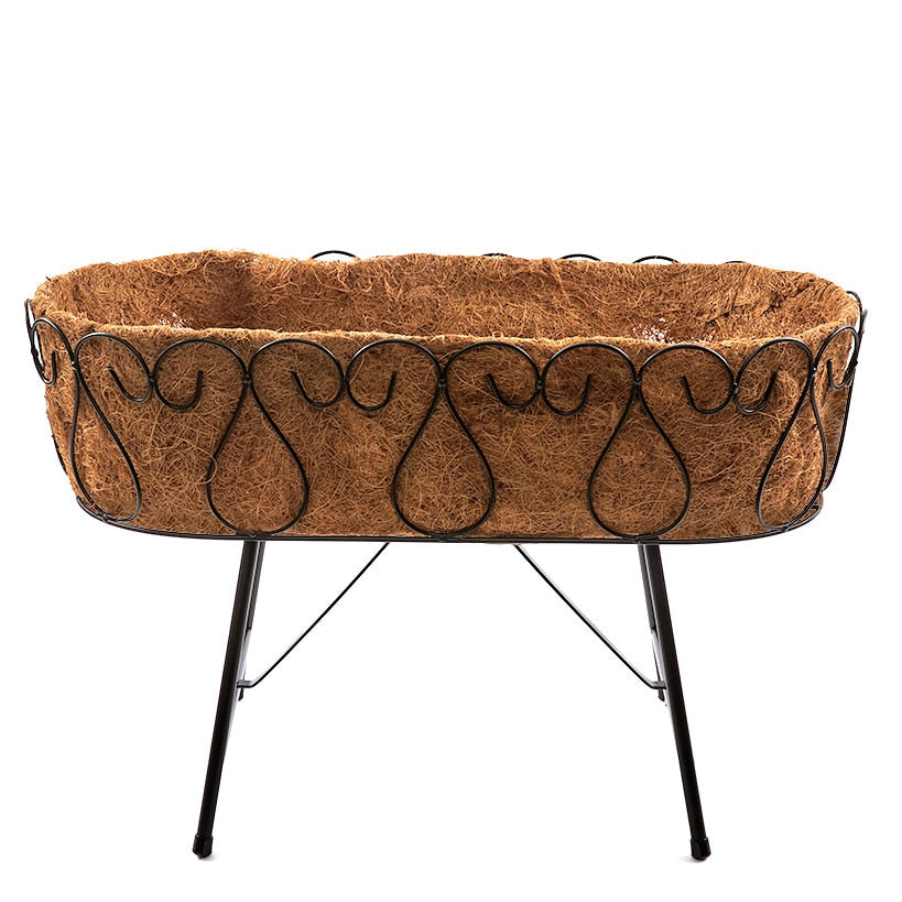 Decorative Metal Plant Stand with Coir Liner