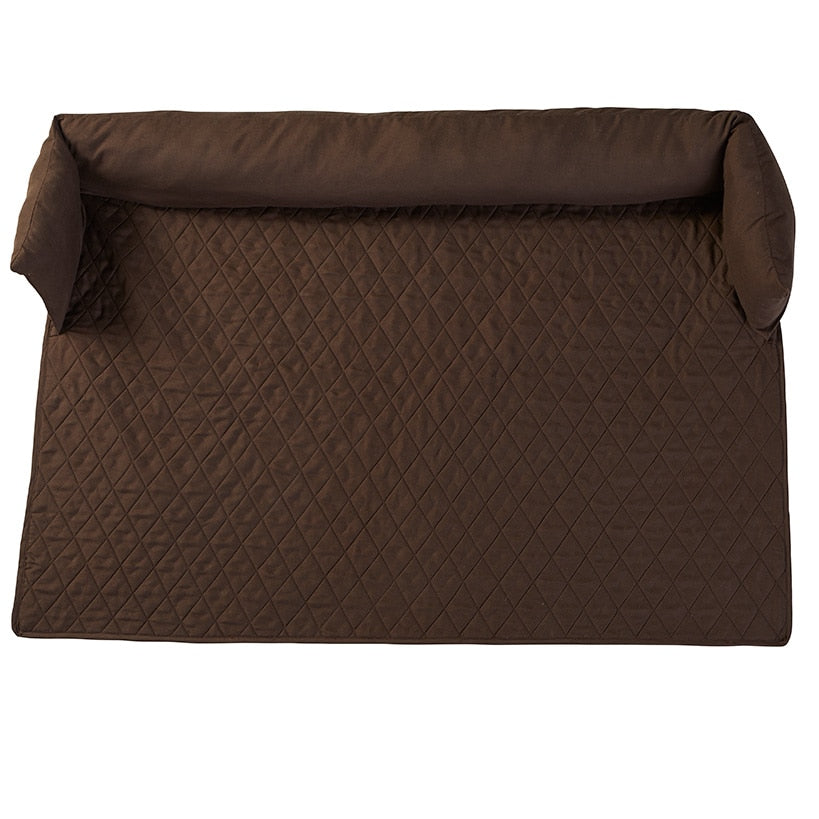 Quilted Pet Bed with Headrest