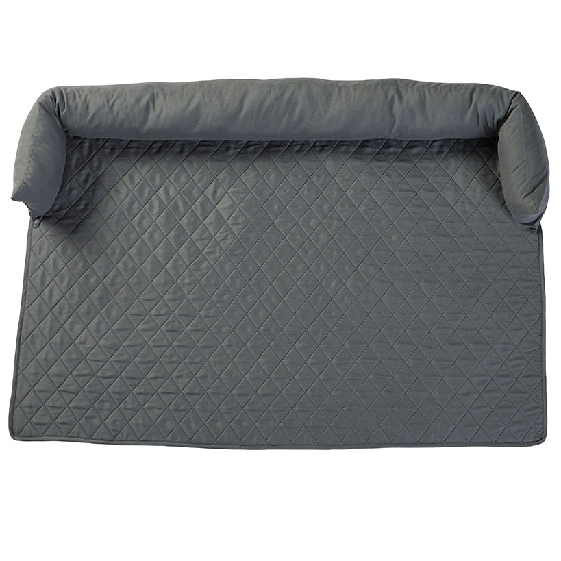 Quilted Pet Bed with Headrest