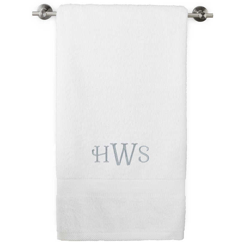 Personalized Embroidered White Bath Towels