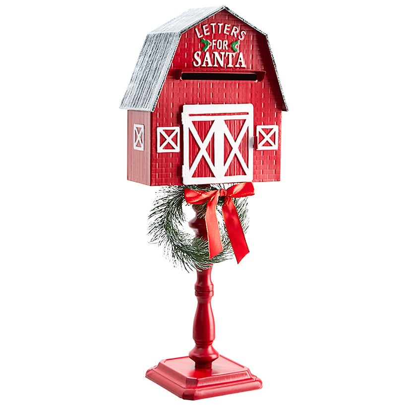 Letters for Santa Red Barn Mailbox