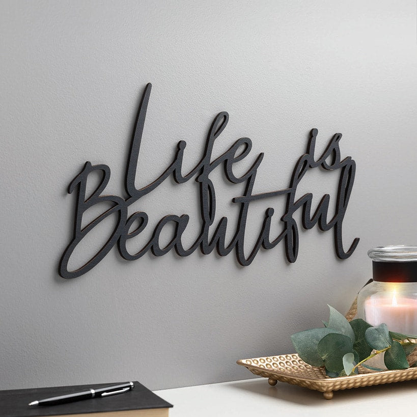 Life is Beautiful Wood Plaque