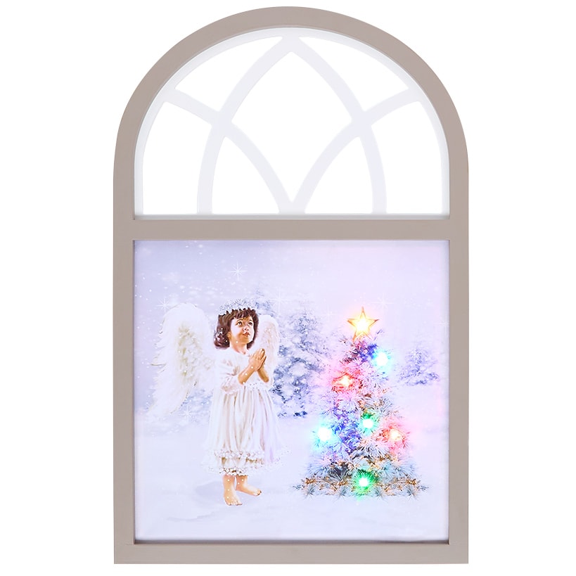 Christmas Framed Lighted Angel Wall Art - Battery Operated