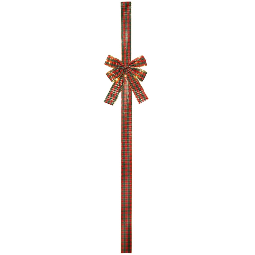 Lighted Christmas Door Bow with Remote