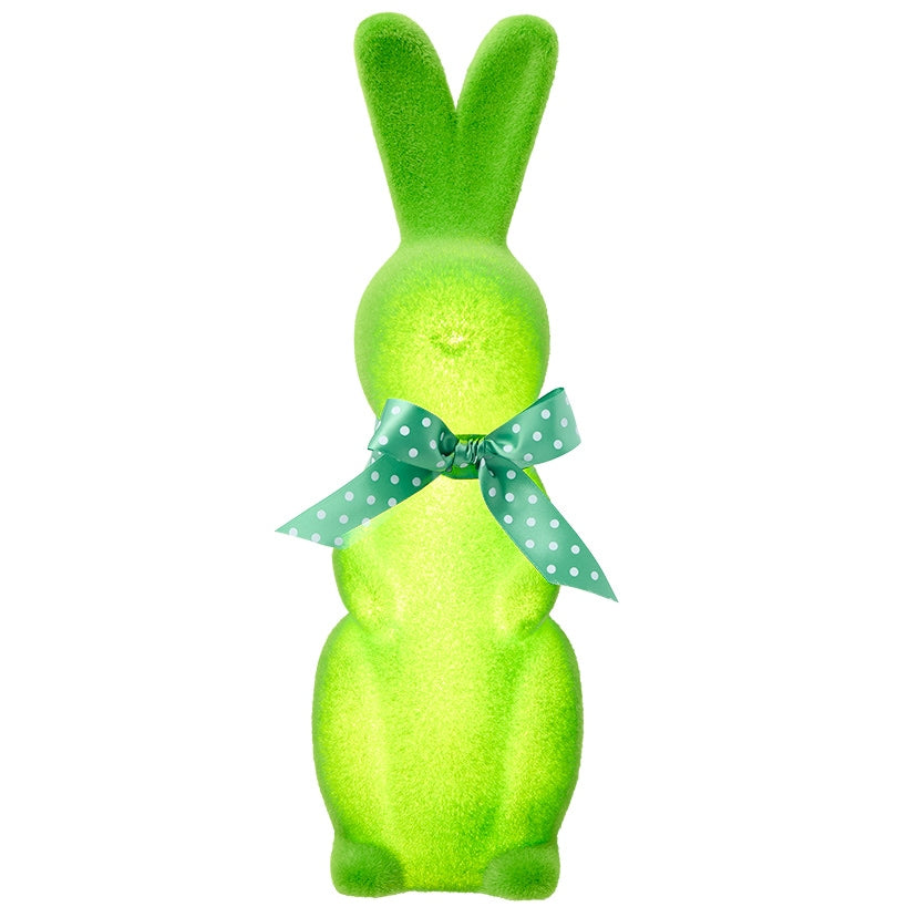 Easter Flocked Lighted Bunny Tabletop Décor - Green, Pink, Or Lavender