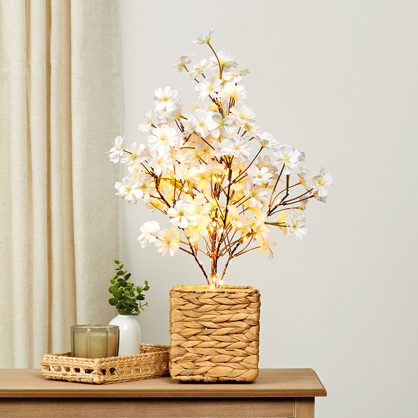 Lighted Flower Table Trees - Blue, Blush, or Pink