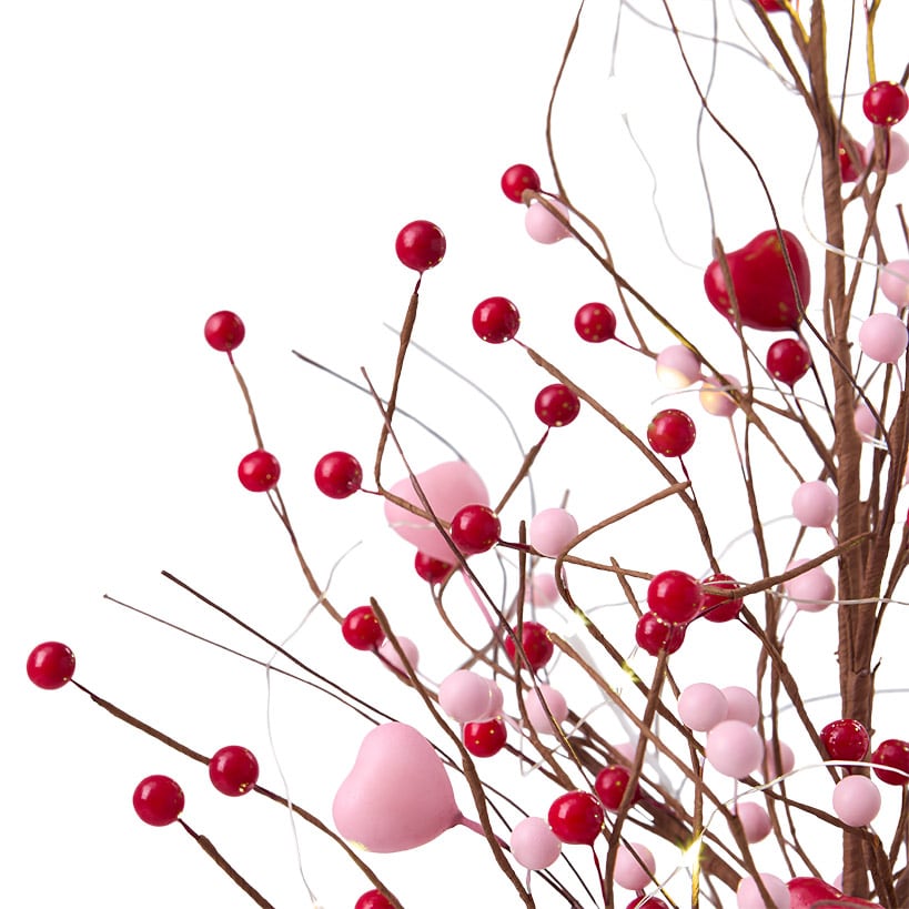 Lighted Pink and Red Heart Table Tree - Battery Operated
