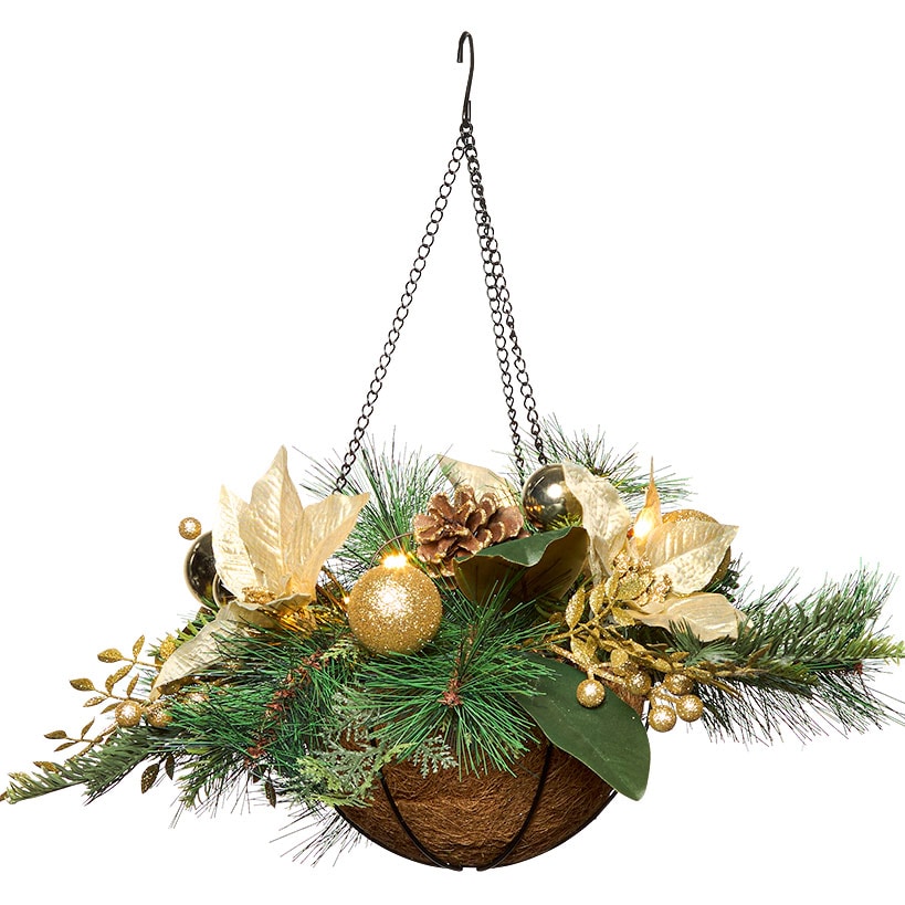 Lighted Seasonal Basket with Timer