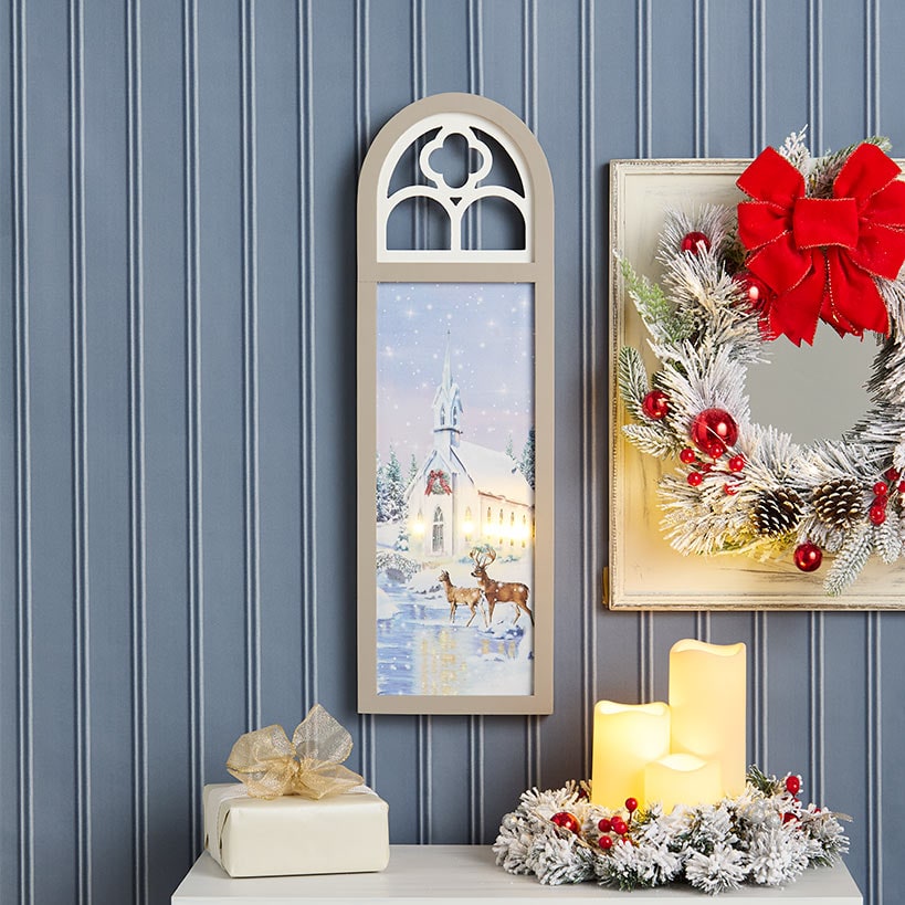 Battery-Operated Holiday Lighted Wall Art