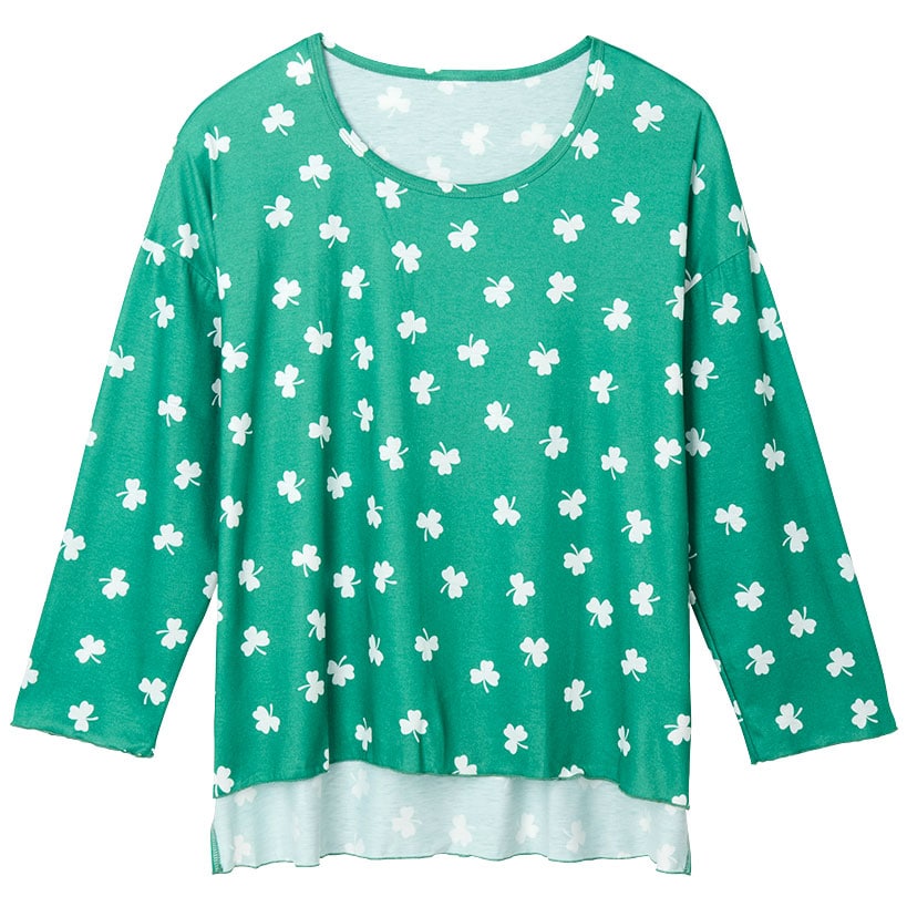 St. Patrick's Day Long Sleeve Women's T Shirt Shamrock Clovers