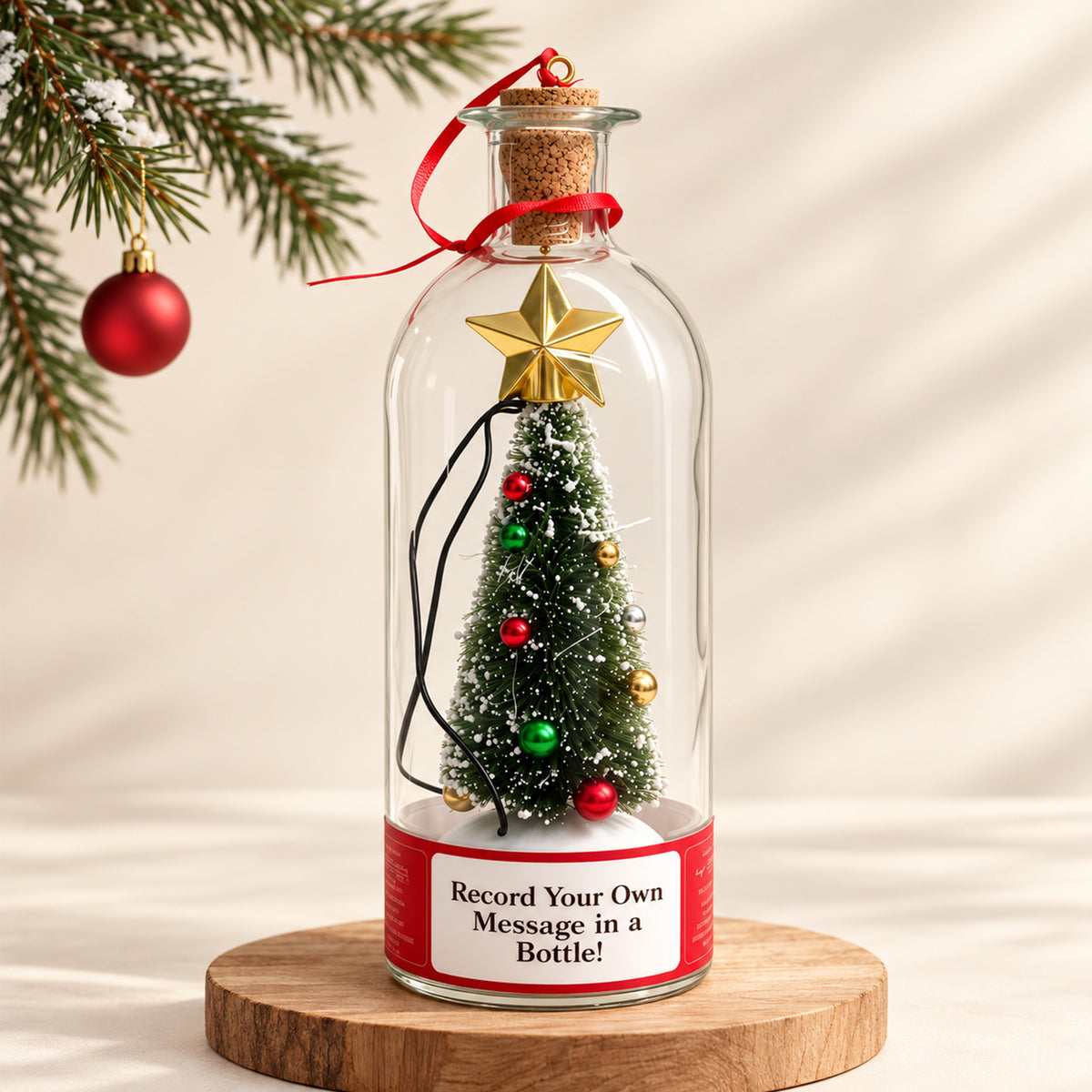 Recordable Christmas Tree Bottle Letter
