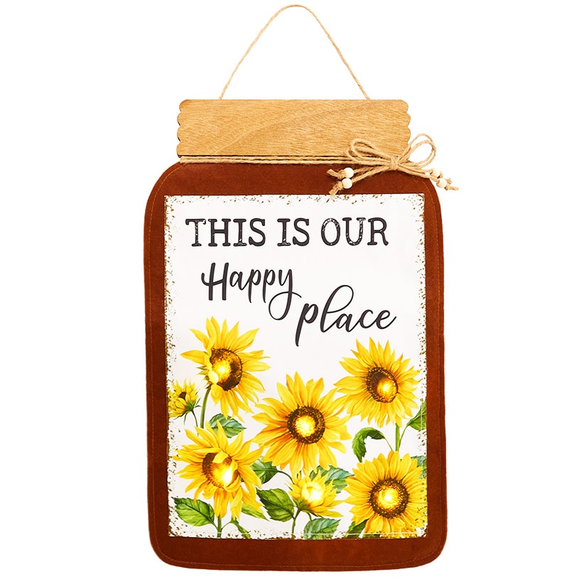 Fall Lighted Mason Jar Wall Hangings With Sentiment