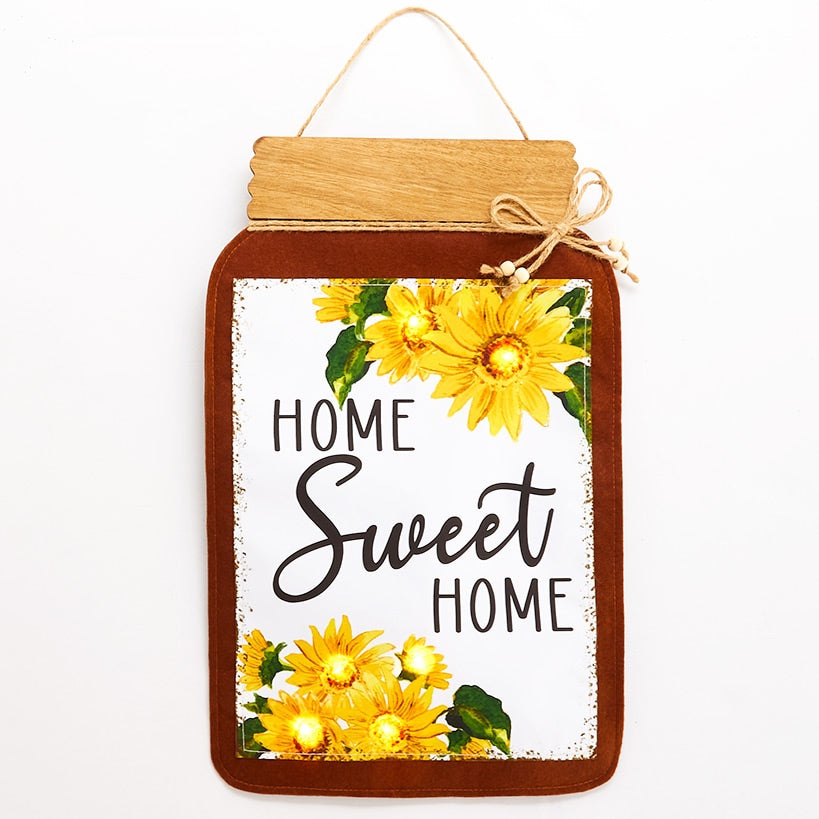 Fall Lighted Mason Jar Wall Hangings With Sentiment