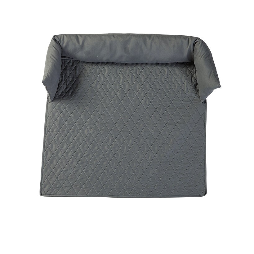 Quilted Pet Bed with Headrest