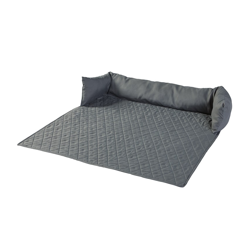 Quilted Pet Bed with Headrest